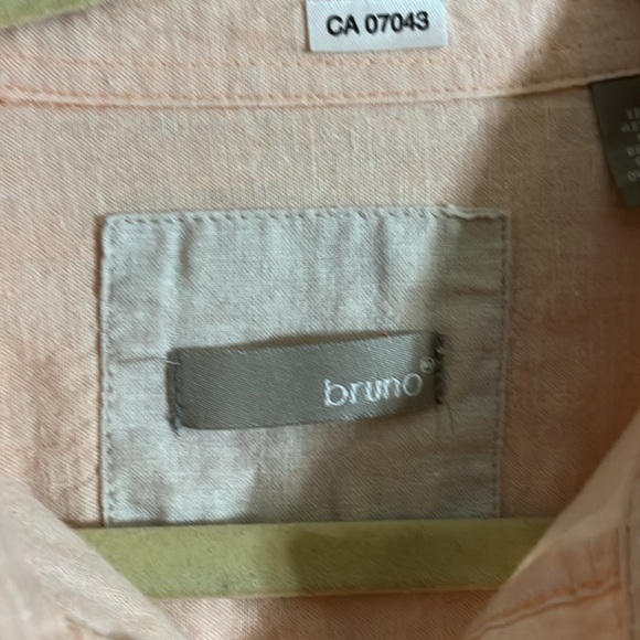Bruno linen blend peachy coloured shirt. B6 - Picture 3 of 6